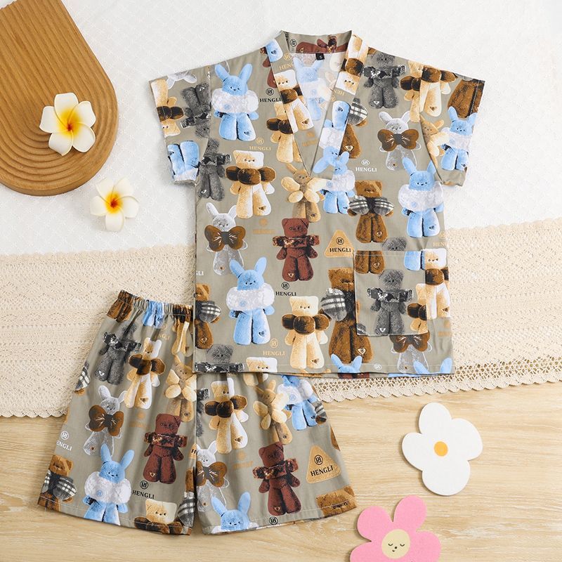 New Style 3 To 6 Years Old Baby Kidsren'S Steaming Clothes Cotton High-End Bath Clothes For Boys And Girls Cartoon Pajamas Home Clothes - Image 1