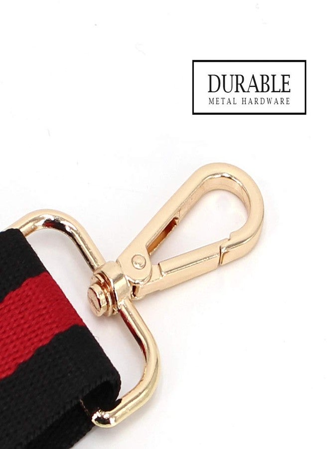 TANOSII Wide Purse Strap Adjustable Handbag Strap Replacement Shoulder Crossbody Strap Red Stripe, Red Stripe, Standard - Image 2