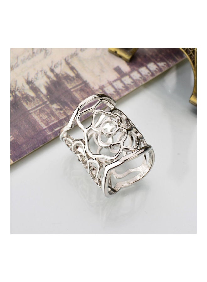 NIBEMINENT Fashion Women Openwork Carved Rose Pattern Scarf Ring Buckle Shawl Clip  - Image 1