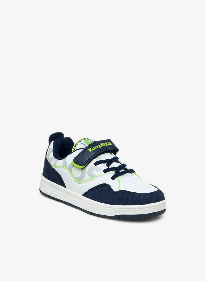 كانغاروس Boys' Panelled Sneakers with Hook and Loop Closure