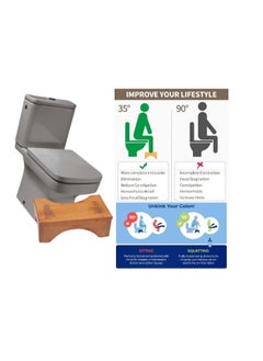 100% Professional choice Natural wood footstool for the base of the medical bathroom to prevent colon pain  - Image 3