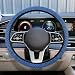 UHANBUT Elastic Stretch Steering Wheel Cover AntiSlip 15 inch Microfiber Odorless Breathable Ice Silk Car Steering Wheel Protector Easy Carry Warm in Winter Cool in Summer Blue - Image 2