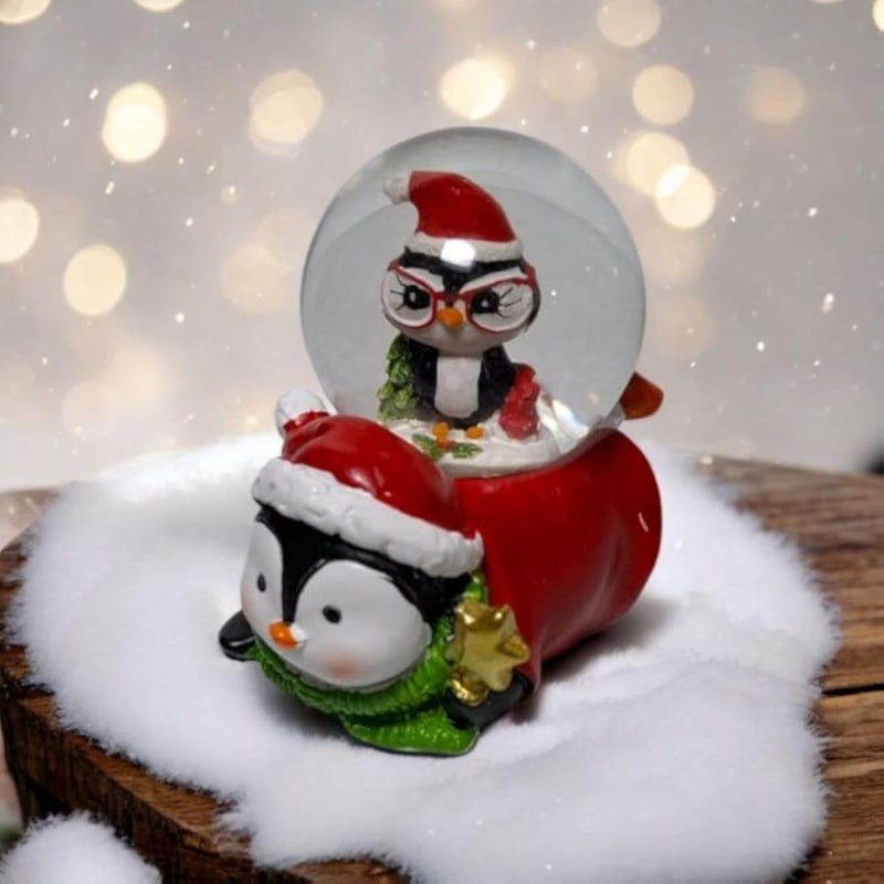 كرة الماء لعيد الميلاد - زينة رأس السنة الجديدة - كرة الماء - سانتا نائم من البورسلين (البطريق)