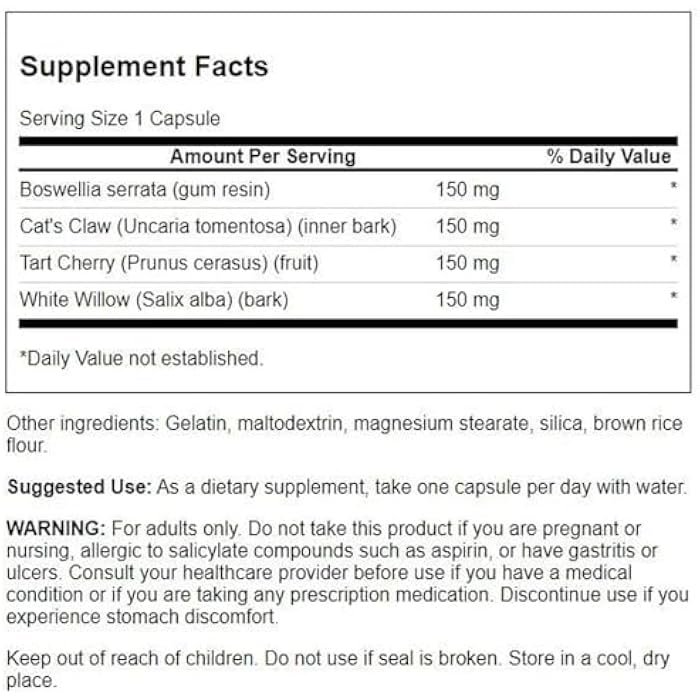 Swanson Full Spectrum Herbal Joint Care 60 Capsules - Image 2