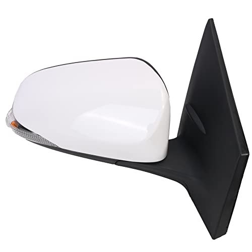 JAVOUKA White Passenger Side Mirror fits for Toyota Corolla 2014-2018 TO1321295 Power Heated Manual Foldable Turn Signal Light Paint White PTM 7 PIN Right 87910-02D70 - Image 1
