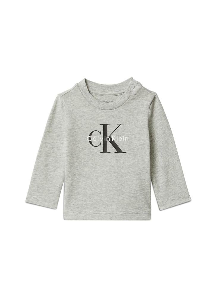 كالفن كلاين جينز تيشيرت أطفال برسومات بياقة دائرية - Image 1