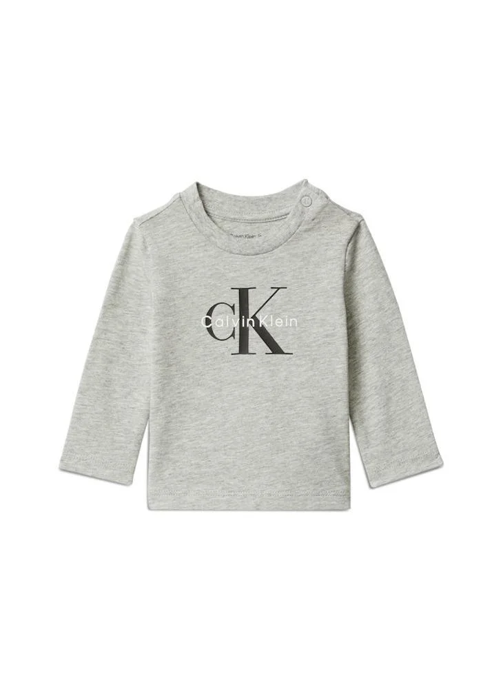 Calvin Klein Jeans Grey Infant Graphic Crew Neck T-Shirt  | Best Price UAE