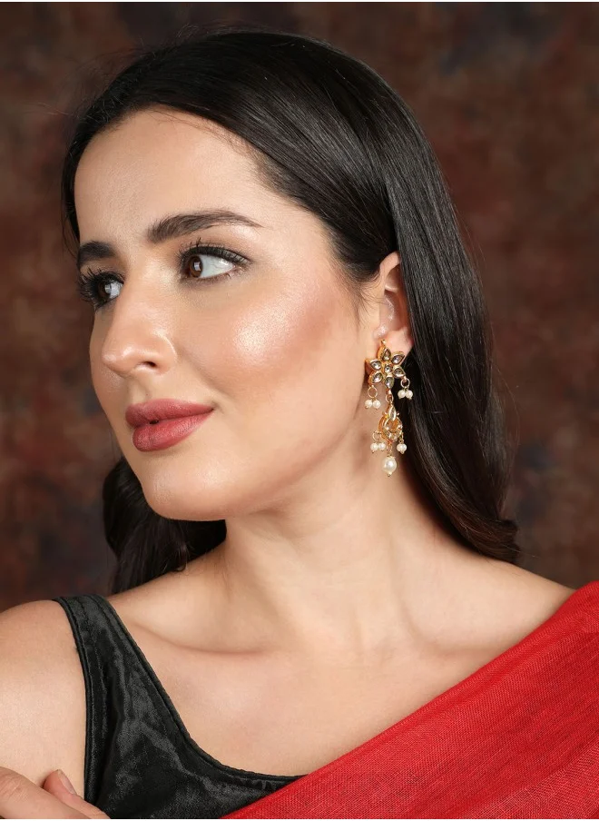 آي شين Gold-Toned Contemporary Drop Earrings