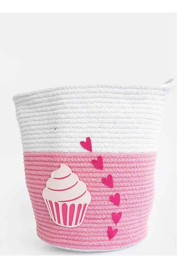 Yellow Doodle Yellow Doodle Cotton Rope Basket - Magical Cupcake (Large) 
