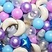 GOGOSO Ball Pit Balls Stars Moon Shapes Plastic Pitballs for Toddler Play Tent Baby Photo Props Kids Pool Water Toys Kiddie Pool Party DecorBlue Purple100pcs - Image 2