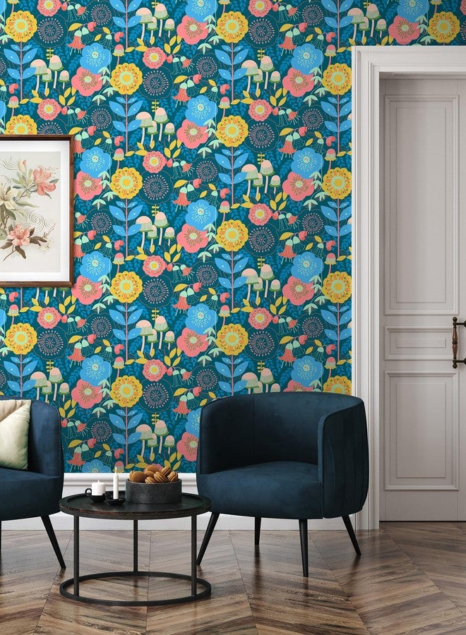 NuWallpaper x Megan Carter Dream Garden Teal Peel and Stick Wallpaper, MCS6397 - Image 4
