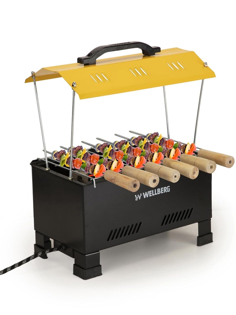 Wellberg Wellberg Hut Shape BarbequePortable Charcoal Barbecue Grill Tandoor Table Camping Outdoor Garden Grill BBQ Black Electric Grill - Image 1