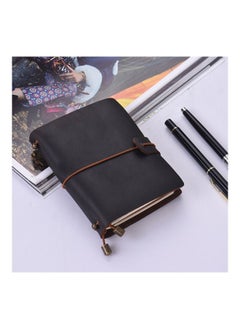 NIBEMINENT Soft Leather Notebook with Elastic Strap Blue/Brown  - Image 3
