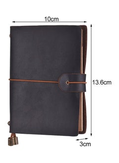 NIBEMINENT Soft Leather Notebook with Elastic Strap Blue/Brown  - Image 2