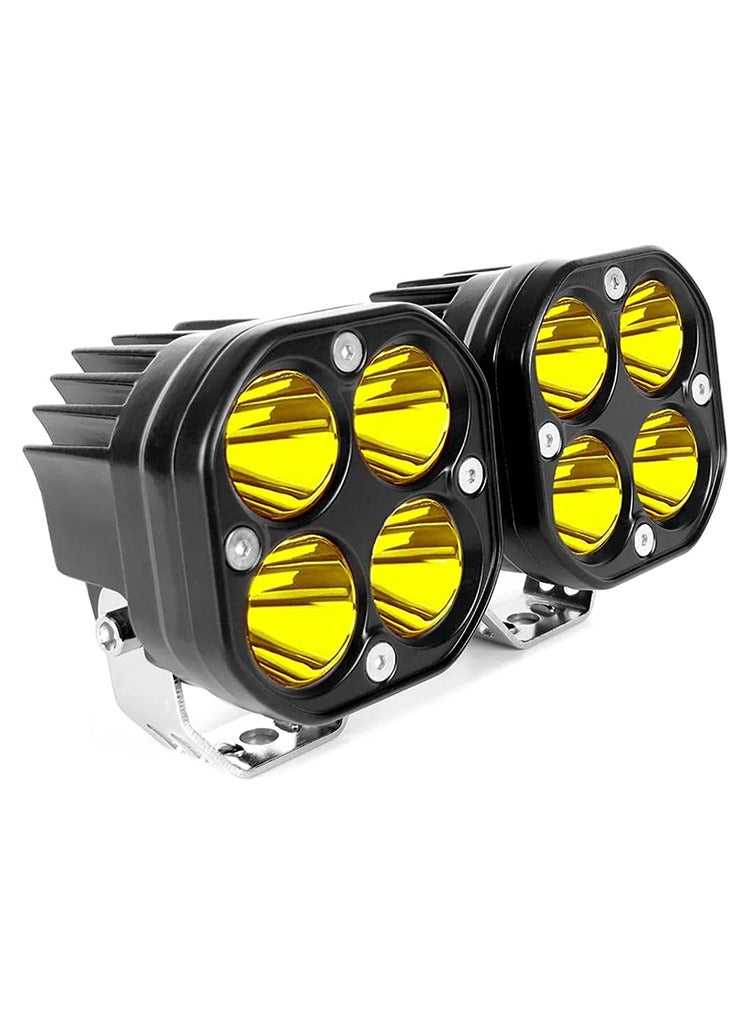 مستر سمارت مصباح عمل LED من Mr Smart، 4 وحدات LED عالية الطاقة، عدسات صفراء ، مجموعة من قطعتين - Image 1