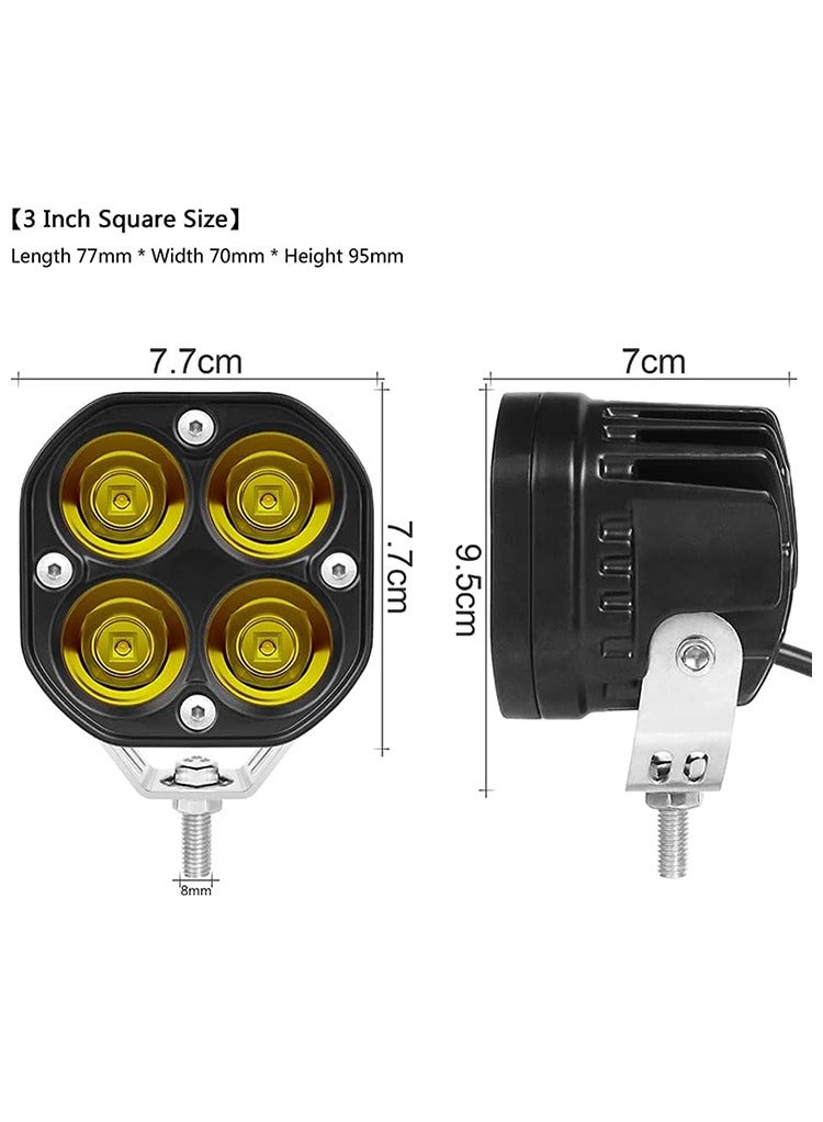 مستر سمارت مصباح عمل LED من Mr Smart، 4 وحدات LED عالية الطاقة، عدسات صفراء ، مجموعة من قطعتين - Image 2