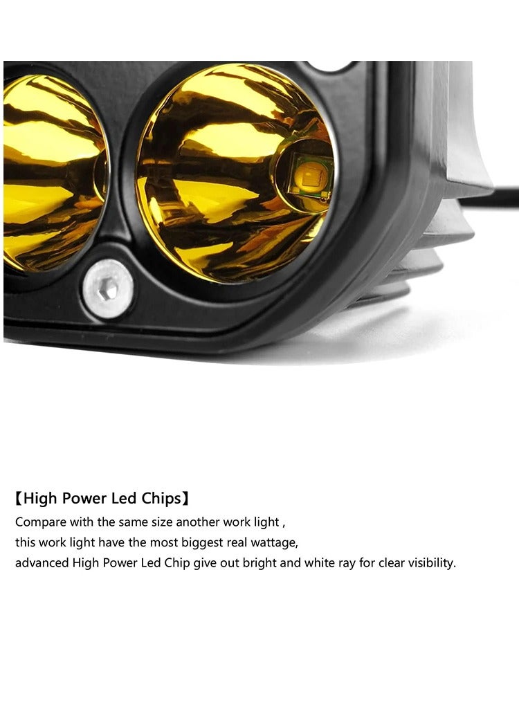 مستر سمارت مصباح عمل LED من Mr Smart، 4 وحدات LED عالية الطاقة، عدسات صفراء ، مجموعة من قطعتين - Image 3