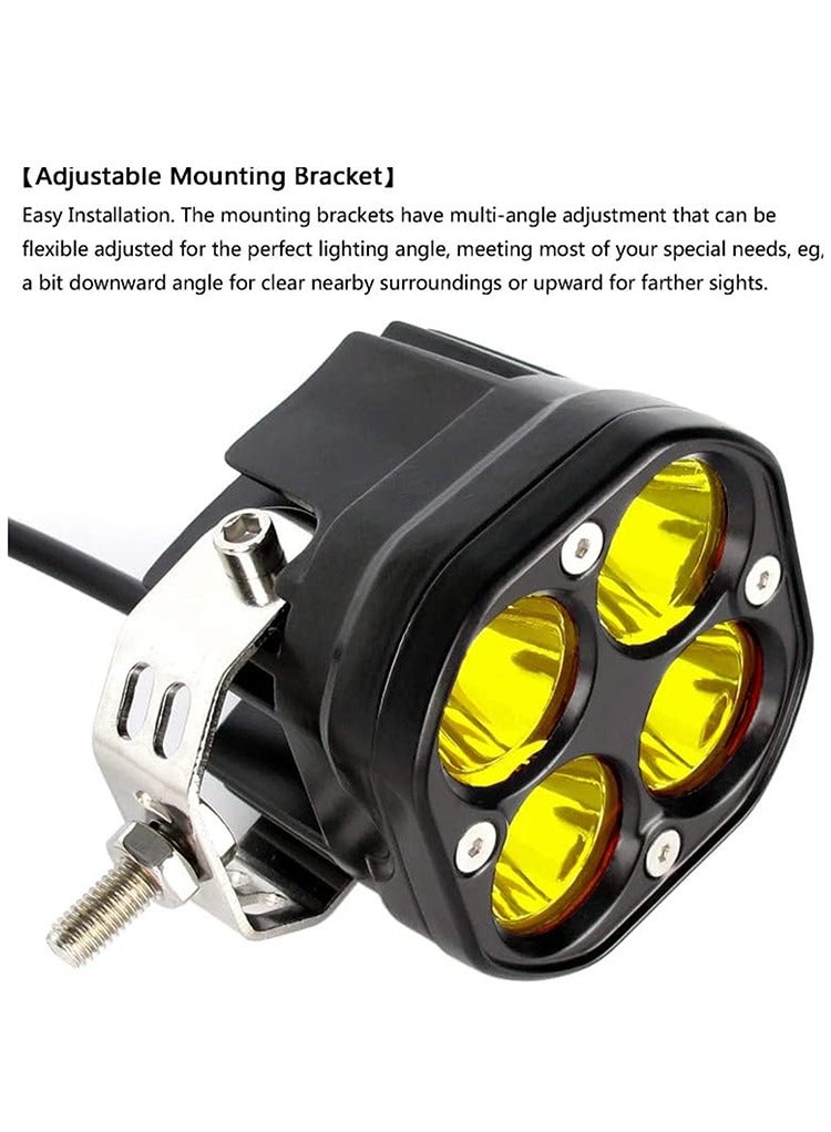 مستر سمارت مصباح عمل LED من Mr Smart، 4 وحدات LED عالية الطاقة، عدسات صفراء ، مجموعة من قطعتين - Image 4