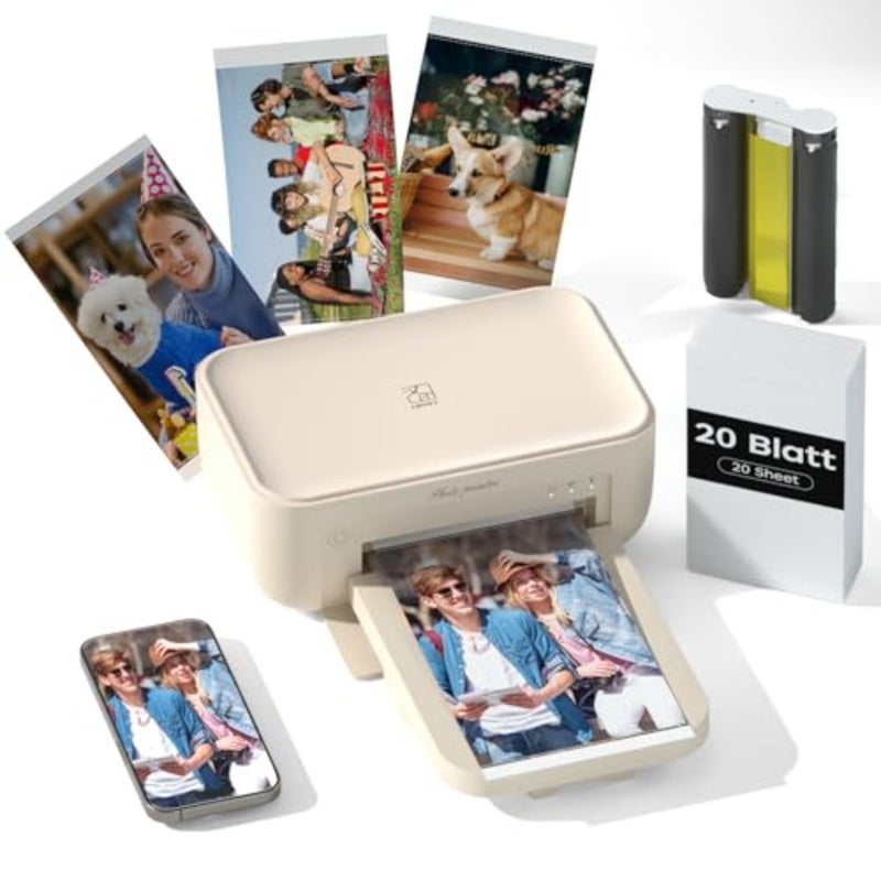 Photo Printer with 20 Sheets Photo Paper, New Version, Upgraded - Image 1
