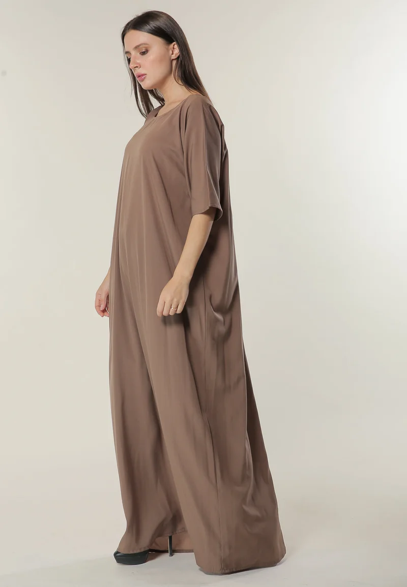 Moistreet Elegant Crew Neck Casual Abaya