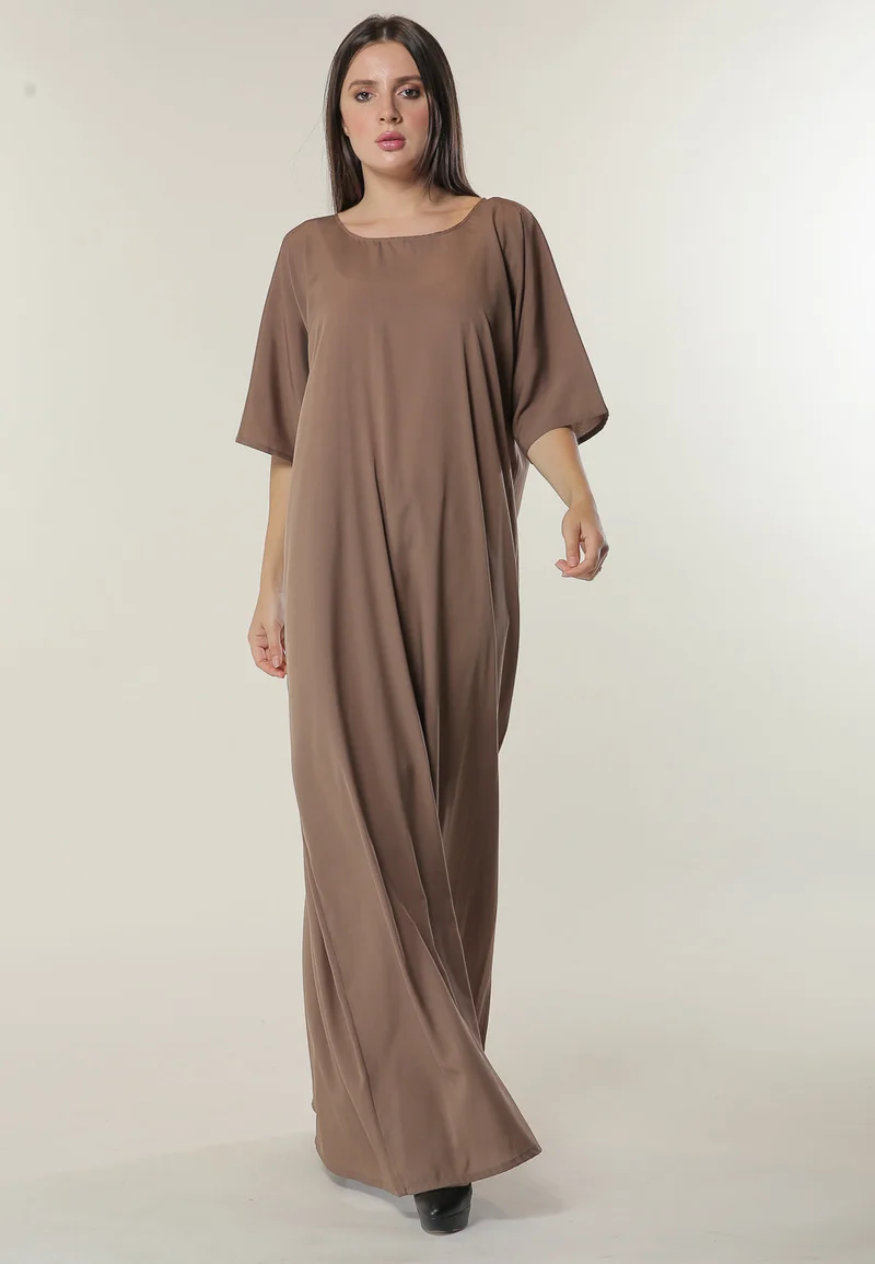 Moistreet Elegant Crew Neck Casual Abaya