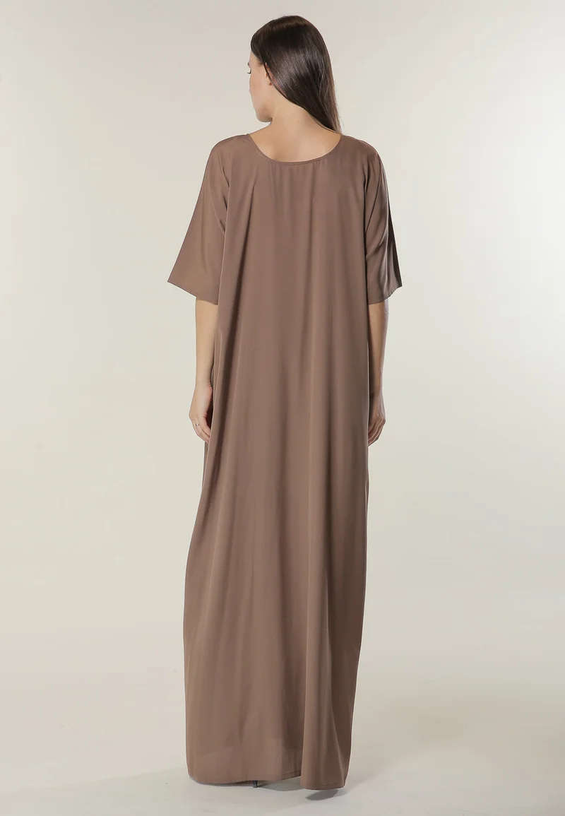 Moistreet Elegant Crew Neck Casual Abaya