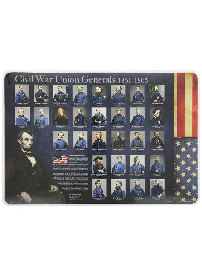 Painless Learning Educational Placemats Sets Civil War Generals and Revolutionary War Leaders Placemat Non Slip Washable - Image 2
