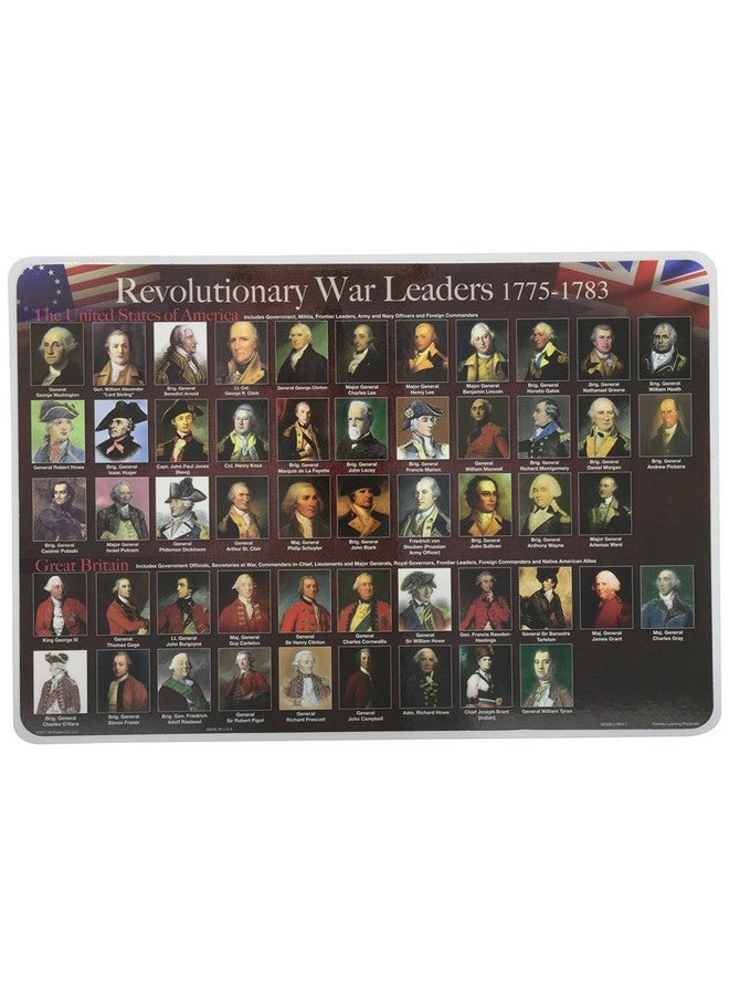 Painless Learning Educational Placemats Sets Civil War Generals and Revolutionary War Leaders Placemat Non Slip Washable - Image 3