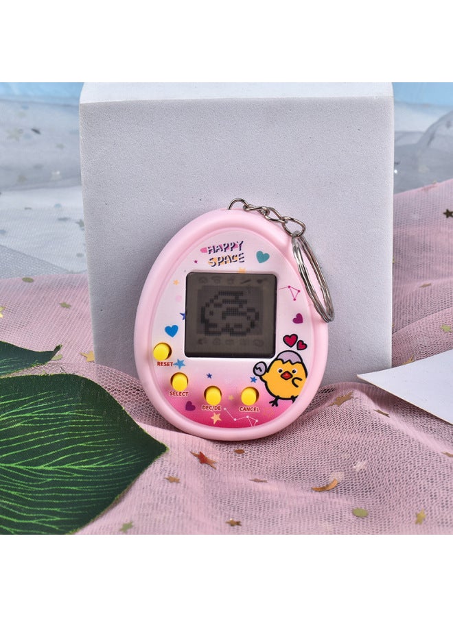 Labeling Xi Yin Electronic Pet Machine Keychain Small Pendant Virtual Pet Development Mini Game Machine-Color:Macaron Powder  - Image 1