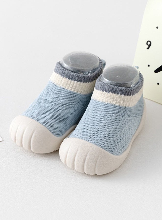 Baby Anti-Slip Sock Shoes, Soft Sole Breathable Knit Toddler Walking Shoes, Indoor Floor Socks for Infant Boys Blue