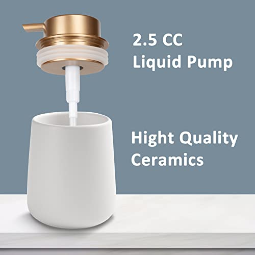 TOOZFO Soap Liquid Dispenser Ceramic with Easy-to-Press Pump Hand Liquid Dispenser for Shampoo Bathroom Kitchen 12 oz 2pcs - Image 5