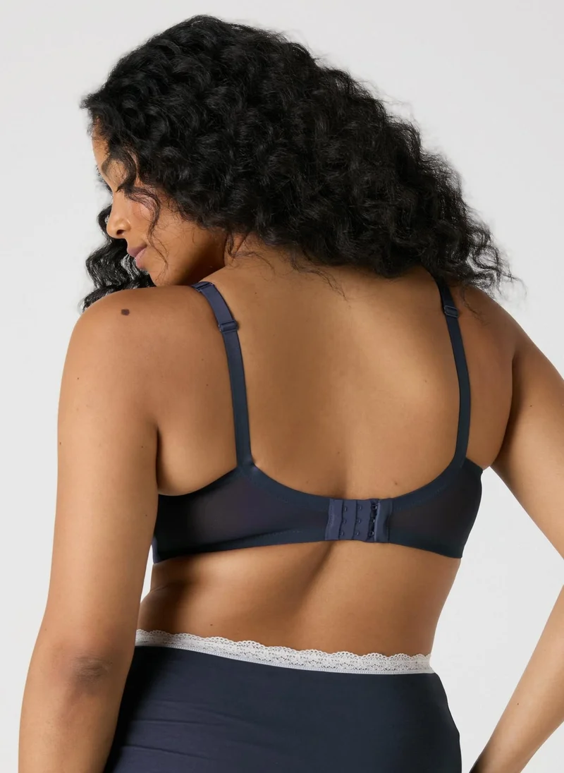 Matalan 2 Pack Navy & Pink DD Plus Non Padded Bras