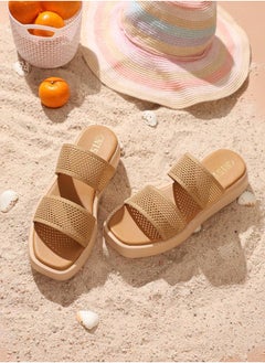GNIST Textured Double Strap Flatform Sandals by Styli  - Image 3