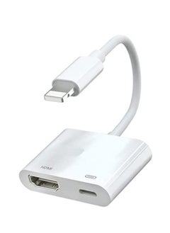 Lightning to HDMI Adapter,1080P Digital Sync Screen Converter AV Adapter with Charging Port Compatible with iPhone 12/11/XS/XR/X/8 iPad on HDTV/Monitor/Projector Support All iOS