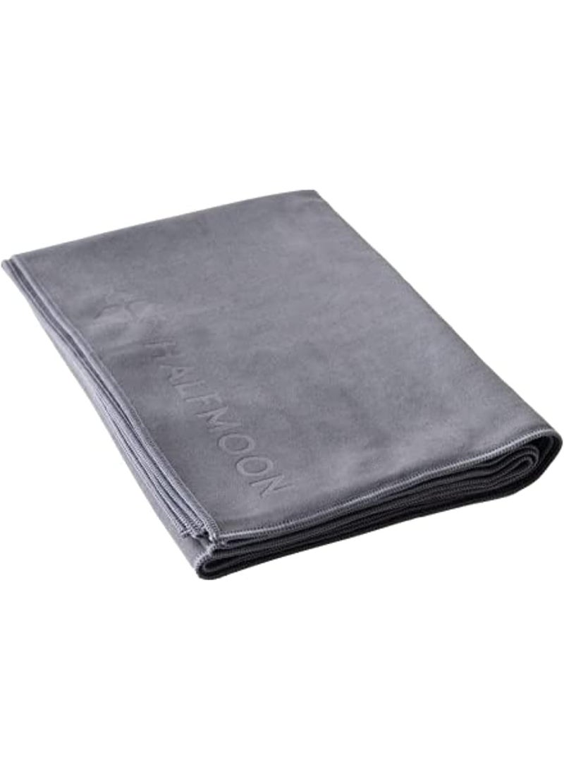 HALFMOON Non Slip Wet Grip Yoga Mat Towel (Fits Over Standard Size Yoga Mat - 68" L x 24" W) - Charcoal - Image 1