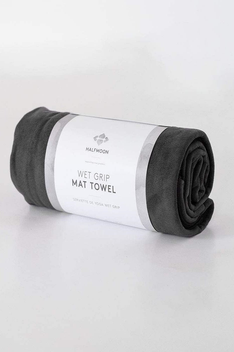 HALFMOON Non Slip Wet Grip Yoga Mat Towel (Fits Over Standard Size Yoga Mat - 68" L x 24" W) - Charcoal - Image 2