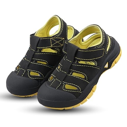 FUEL Kids Sandals with velcro Fastening & Cushioned Insoles, Everyday Comfortable Casual Unisex Sandals for Outdoor Anti-Skid Sports Footwear - Black - Image 5