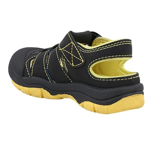 FUEL Kids Sandals with velcro Fastening & Cushioned Insoles, Everyday Comfortable Casual Unisex Sandals for Outdoor Anti-Skid Sports Footwear - Black - Image 4