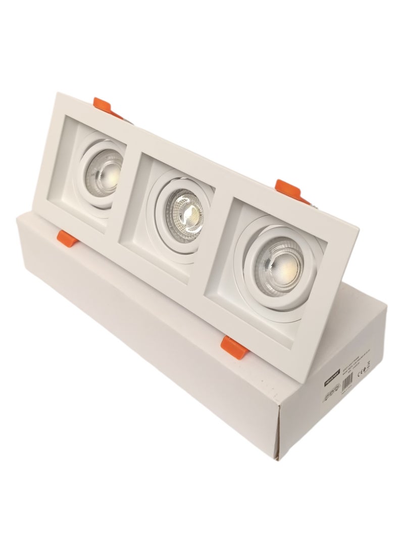 ميجامان Spot Light Triple Frames Square GU10 MQTL1126 F90 IR - White  - Image 1