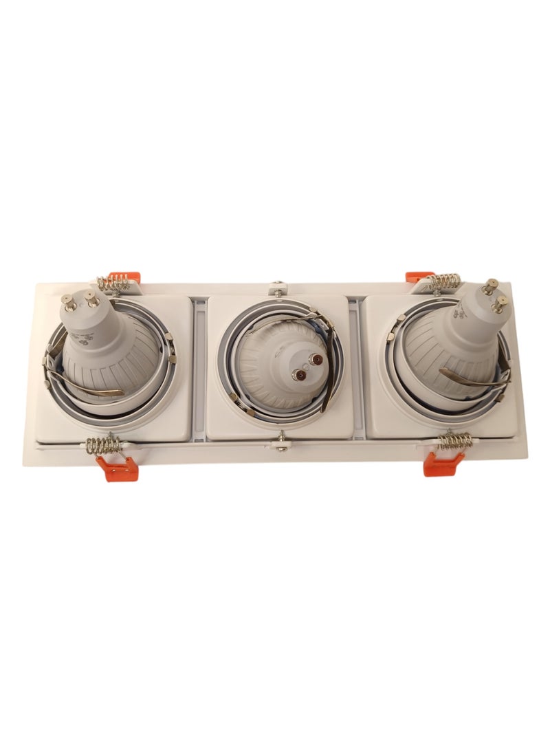 ميجامان Spot Light Triple Frames Square GU10 MQTL1126 F90 IR - White  - Image 2
