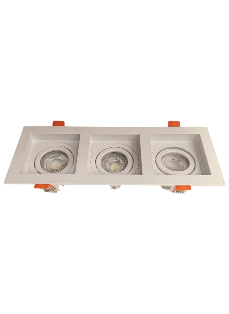ميجامان Spot Light Triple Frames Square GU10 MQTL1126 F90 IR - White  - Image 3