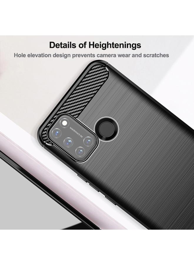 اس-توب جراب هاتف Realme C17 من ألياف الكربون المصقولة TPU - Image 5