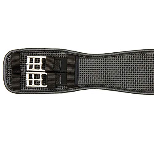Ovation Ovsellerie Airform Chafeless Dressage Girth - Cushioned Textured Soft Horse Girth with Stainless Steel Hardware, Black, 26 - Image 3