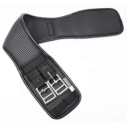 Ovation Ovsellerie Airform Chafeless Dressage Girth - Cushioned Textured Soft Horse Girth with Stainless Steel Hardware, Black, 26 - Image 5