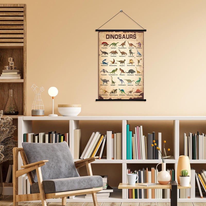 Geyee Dinosaur Vintage Poster Wall decor Mallard Ducks Hunting Art Knowledge Picture Prints Wall Decor for Home Kitchen Office Classroom Living Room Bedroom Frame, 15.8 x 23.6 Inch - Image 3