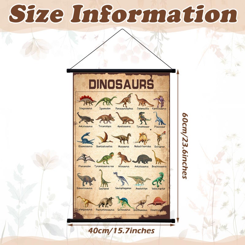 Geyee Dinosaur Vintage Poster Wall decor Mallard Ducks Hunting Art Knowledge Picture Prints Wall Decor for Home Kitchen Office Classroom Living Room Bedroom Frame, 15.8 x 23.6 Inch - Image 4