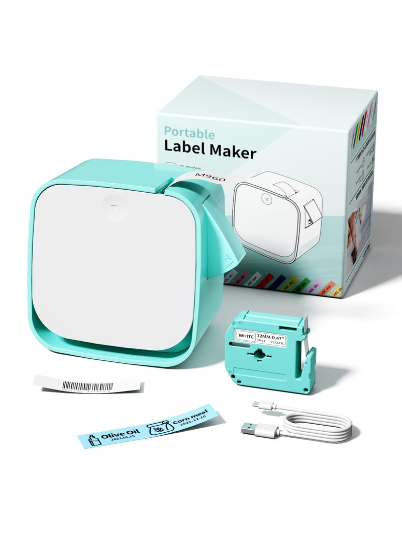 Vixic M960 Label Maker - Bluetooth Mini Label Maker Machine with Tape, Portable Handheld Label Printer,Easy to Use Smartphone Labeler for Home School Small Business Office Organization, Rechargeable - Image 1