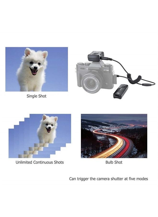 Wireless Remote Control Shutter Release for Fuji Fujifilm X-T5 X-T4 X-T3 X-T2 X-T30 II X-T20 X-T10 X-T100 X100V X100F X100T X-PRO3 X-PRO2 X-H1 X-H2 X-H2S GFX100 GFX 50S GFX 50R X-E3 X-A5 & More