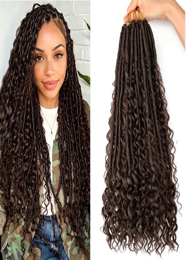 فلايتينغ شعر كروشيه Goddess Locs مُجهز مسبقًا بحلقات، طوله 20 بوصة، 8 عبوات، شعر كروشيه Boho Faux Locs للنساء ذوات البشرة السمراء، River Locs مع أطراف مجعدة #4 - Image 1