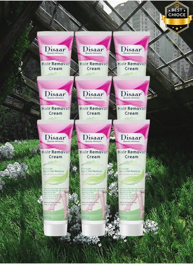 Disaar - 9 Pieces Skin Care 5 Minutes Super Fast Hair Removal Cream 100 Grams - Image 1